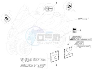 MP3 300 4t 4v ie lt ibrido drawing Plates - Emblems