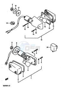 RGV250 1989 drawing TURN SIGNAL LAMP