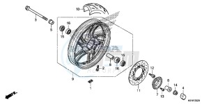 SH125DSE SH125DS UK - (E) drawing FRONT WHEEL