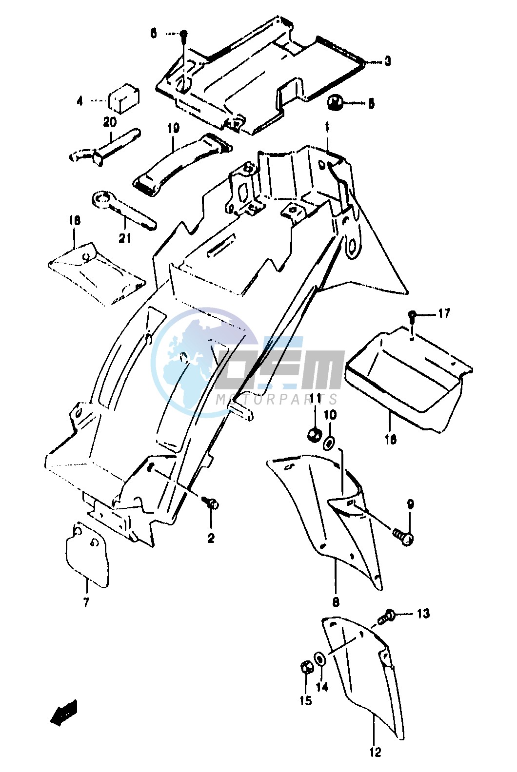 REAR FENDER (GSF1200SAV SAW SAX SAY)