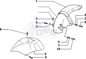 Zip 50 4T drawing Front and rear mudguard