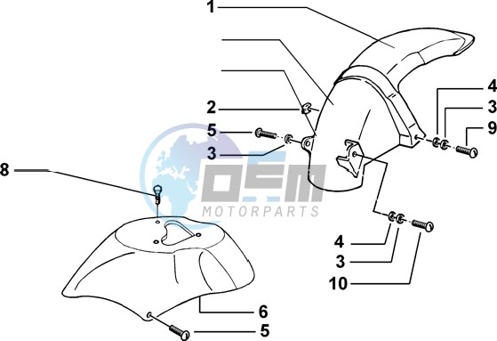 Front and rear mudguard