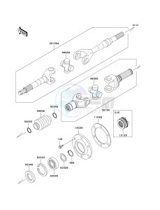 KAF 950 B [MULE 3010 DIESEL 4X4] (B7F) B6F drawing DRIVE SHAFT-REAR