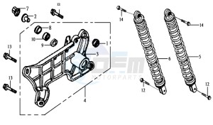 JOYRIDE 125 E2 drawing REAR SUSPENSION - FORK