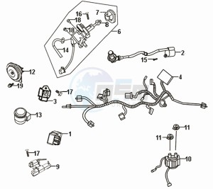 FIDDLE II 50 NEW ENGINE drawing WIRING HARNASS - IGNITION LOCK - CDI UNIT