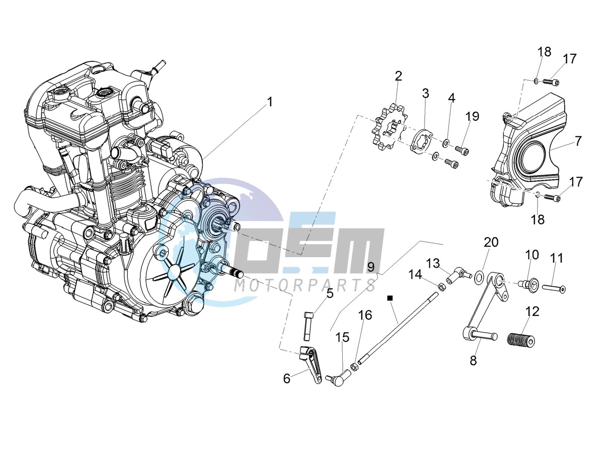 Engine-Completing part-Lever