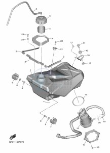 YZ250F (B7B6) drawing FUEL TANK