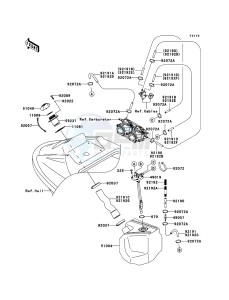 JET SKI 800 SX-R JS800A8F FR drawing Fuel Tank