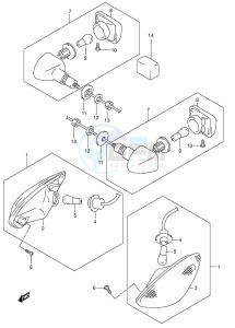 GSX750F (E2) drawing TURN SIGNAL LAMP (MODEL K4 K5)