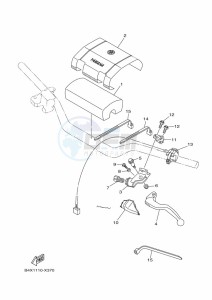 YZ125 (B4XJ) drawing HANDLE SWITCH & LEVER