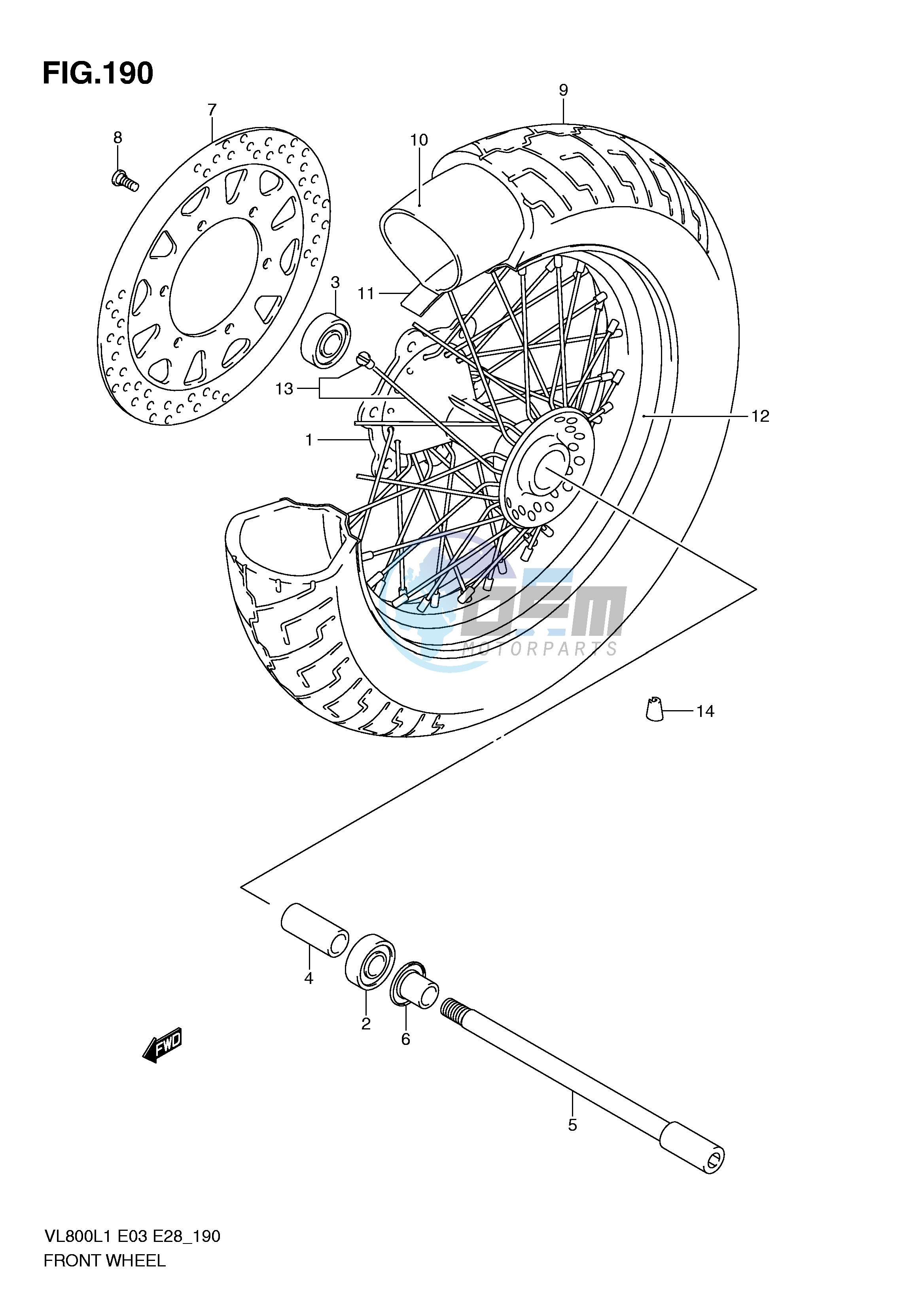 FRONT WHEEL (VL800TL1 E28)