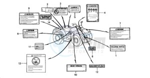 TRX350FE FOURTRAX 350 4X4ES drawing CAUTION LABEL