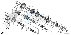 VFR1200FDF VFR1200F Dual Clutch E drawing TRANSMISSION (VFR1200FD) (MAINSHAFT)