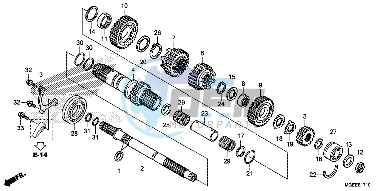 TRANSMISSION (VFR1200FD) (MAINSHAFT)