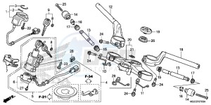 VFR1200FF VFR1200F UK - (E) drawing HANDLE PIPE/ TOP BRIDGE