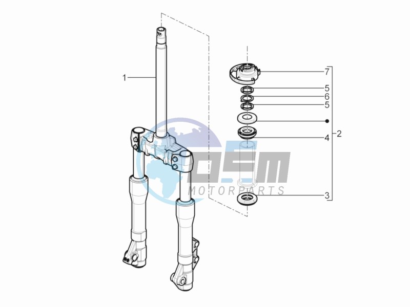 Fork/steering tube - Steering bearing unit