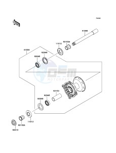 KX250F KX250T7F EU drawing Front Hub