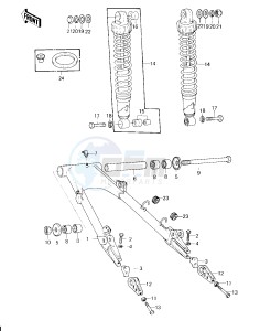 KZ 750 H [LTD] (H1) [LTD] drawing SWING ARM_SHOCK ABSORBERS -- 80 H1- -