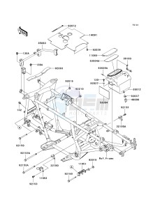 KVF 650 D ([BRUTE FORCE 650 4X4] (D6F-D9F) D7F drawing FRAME FITTINGS