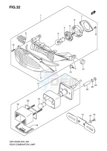 GSF1200 (E2) Bandit drawing REAR COMBINATION LAMP