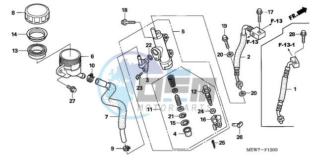 RR. BRAKE MASTER CYLINDER