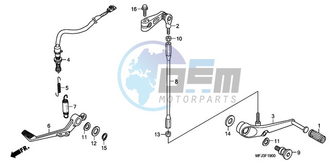 BRAKE PEDAL/CHANGE PEDAL