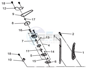 WOLF 300 (L8) EU EURO4 drawing CAM CHAIN TENSIONER -OIL PUMP