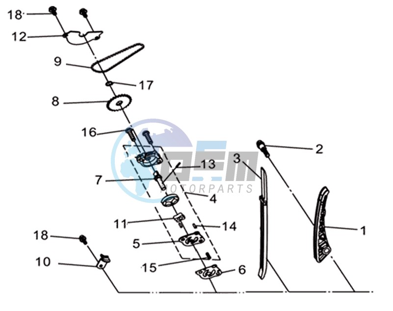 CAM CHAIN TENSIONER -OIL PUMP