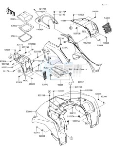 BRUTE FORCE 750 4x4i EPS KVF750HHF EU drawing Front Fender(s)