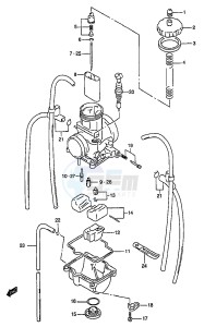 RM250 (T-V-W-X-Y) drawing CARBURETOR (MODEL T)