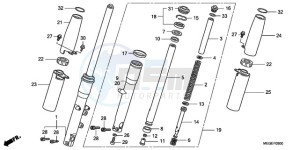 VT750C9 Europe Direct - (ED / MK) drawing FRONT FORK