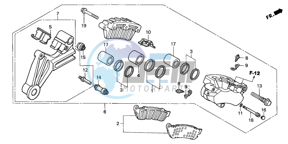 REAR BRAKE CALIPER (XL1000V)