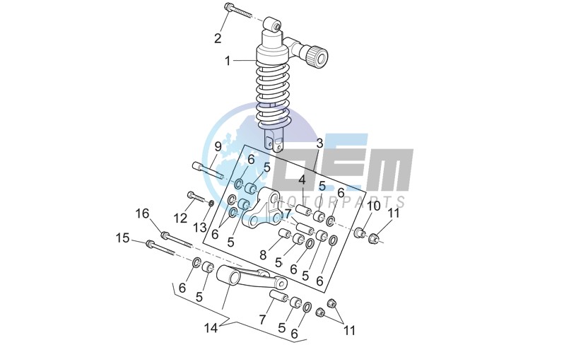 Connecting rod - rear shock abs.