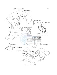 KVF 700 A [PRAIRIE 700 4X4] (A1-A2) [PRAIRIE 700 4X4] drawing LABELS-- A1- -