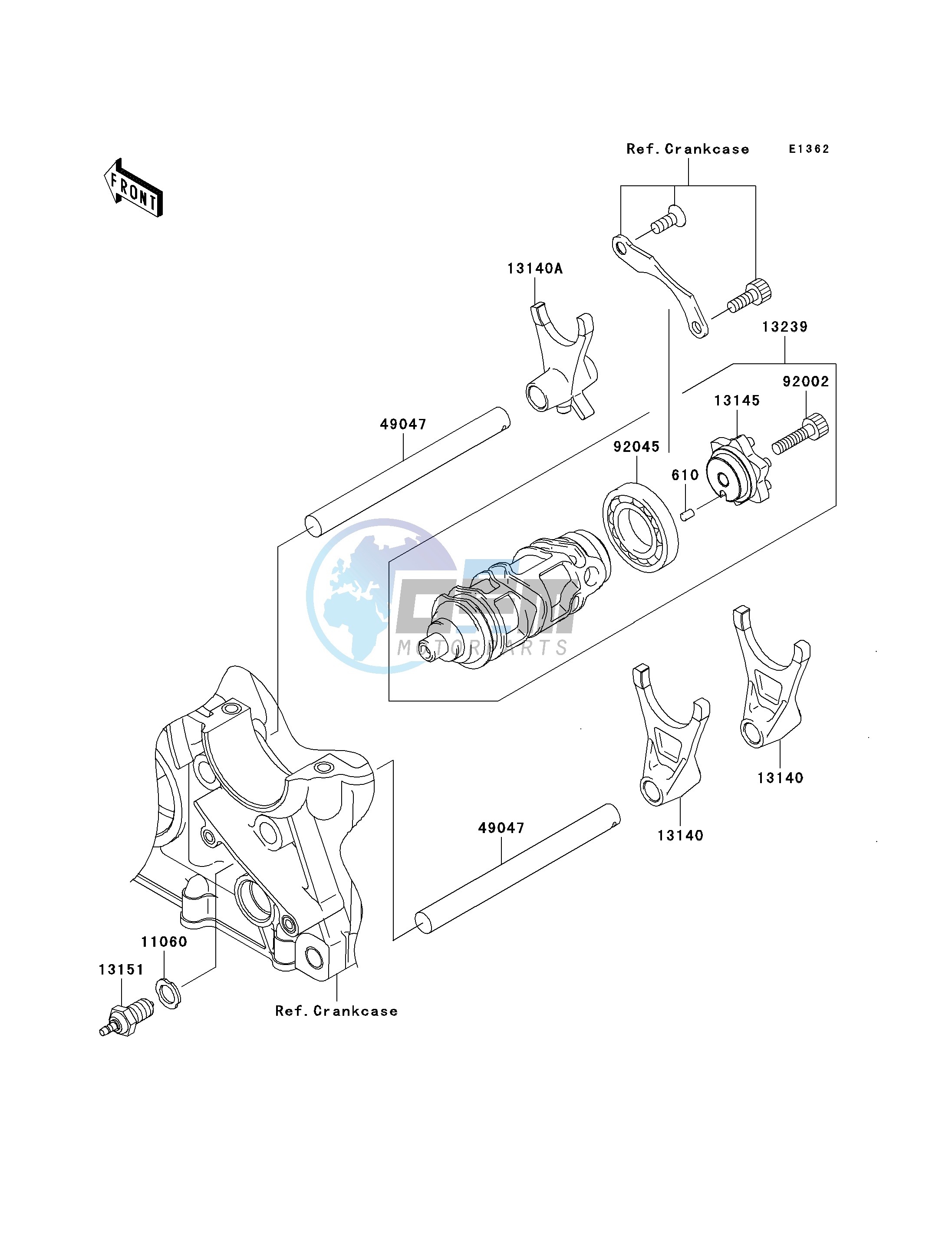 GEAR CHANGE DRUM_SHIFT FORK-- S- -