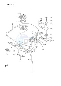 GSX1100 (E2) drawing FUEL TANK (MODEL N P R)