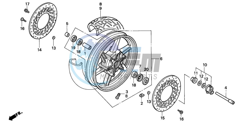 FRONT WHEEL (CB750F2)