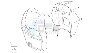 Scarabeo 125-200 e3 (eng. piaggio) drawing Front body - Internal shield