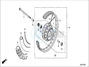 CRF50FH Europe Direct - (ED) drawing FRONT WHEEL