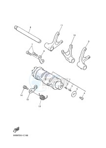 XJR1300C XJR 1300 (2PN3) drawing SHIFT CAM & FORK