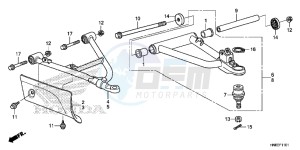 TRX680FAG Wave 110 - AFS110 UK - (E) drawing FRONT ARM ( TRX680FAF,G)