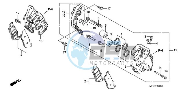 FRONT BRAKE CALIPER (CB600F/F3)