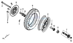 X'PRO 50 (25 KM/H) (AE05W5-NL) (L4-M1) drawing FRONT WHEEL