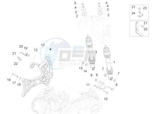 GTV 300HPE SEI GIORNI IE E4 ABS (EMEA) drawing Rear suspension - Shock absorber/s