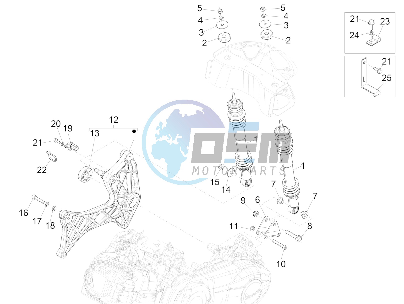 Rear suspension - Shock absorber/s