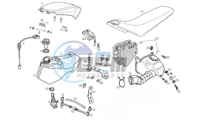 Tank - Air box - Saddle