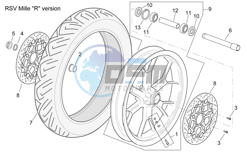 Front wheel RSV Mille "R" Version