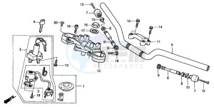 CB600F2 HORNET drawing HANDLE PIPE/TOP BRIDGE