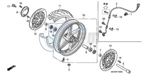 VFR800A9 Europe Direct - (ED / ABS MME) drawing FRONT WHEEL