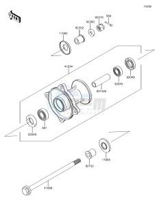 KX65 KX65AFF EU drawing Front Hub